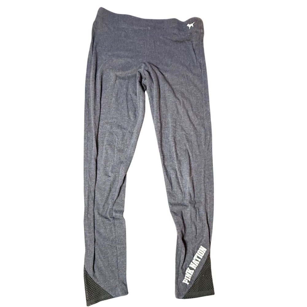 Victoria's Secret Pink Nation Yoga Leggings Mesh Accent Dark Gray Women's M